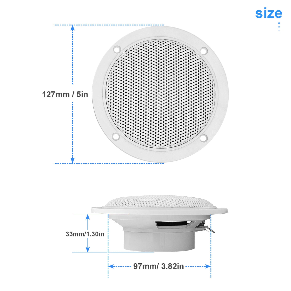 GUZARE Marine Speakers Waterproof for RV ATV UTV Golf Cart Motorcycle UV-Proof Outdoor Music Boat Speaker, 4 Inch,120Watts,2Pcs
