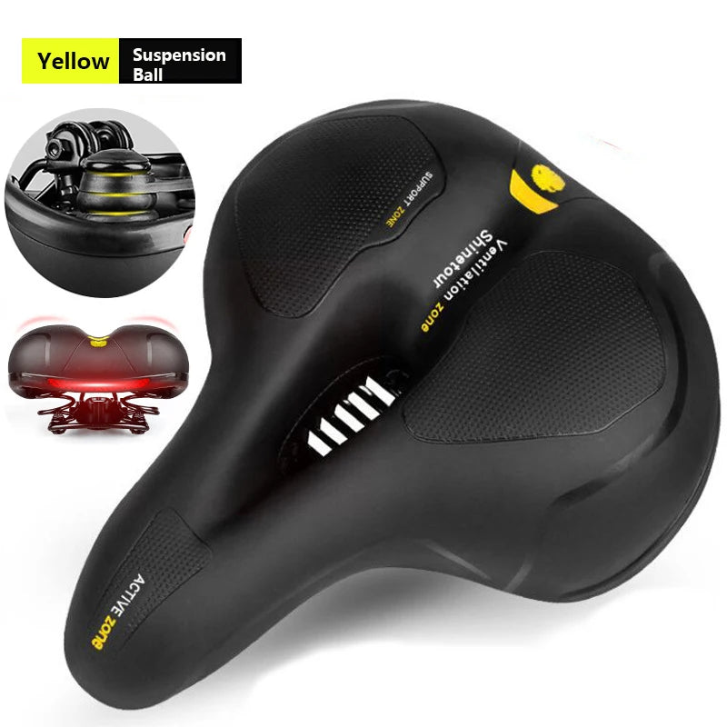 Reflective Shock Absorbing Hollow Bike Saddle MTB Bicycle Seat Breathable Rainproof Cycling Road Mountain Cycling Accessory 0402