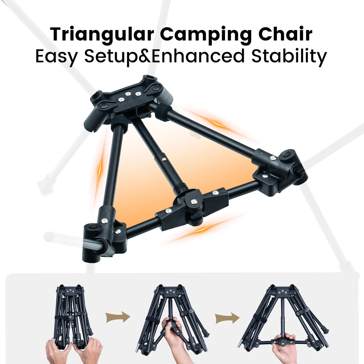 OneTigris Tigerblade Foldable Camping Chairs Lightweight Folding Chair Backpacking Moon Chairs for Travel Beach Fishing Relaxing