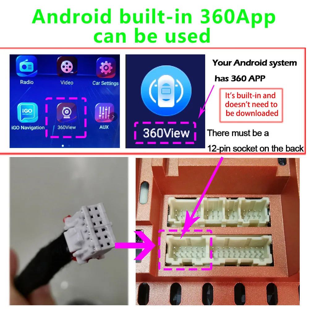 360° Panoramic Camera 1080P HD Rear / Front / Left / Right 360 Panoramic Accessories for Car android Radio multimedia 720P/1080P