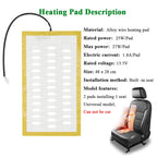 Universal Built-in Car Seat Heater Kit Fit 2 Seats 12V 100W Alloy Wire Heating Pad With Ventilation Hole 2 Levels Control Switch