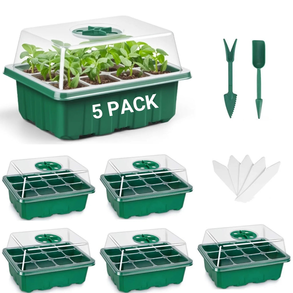 10Pcs Seed Starter Tray Mini Greenhouse Germination Kit with Humidity Dome Plant Seedling Growing Tray with Base Propagation Kit