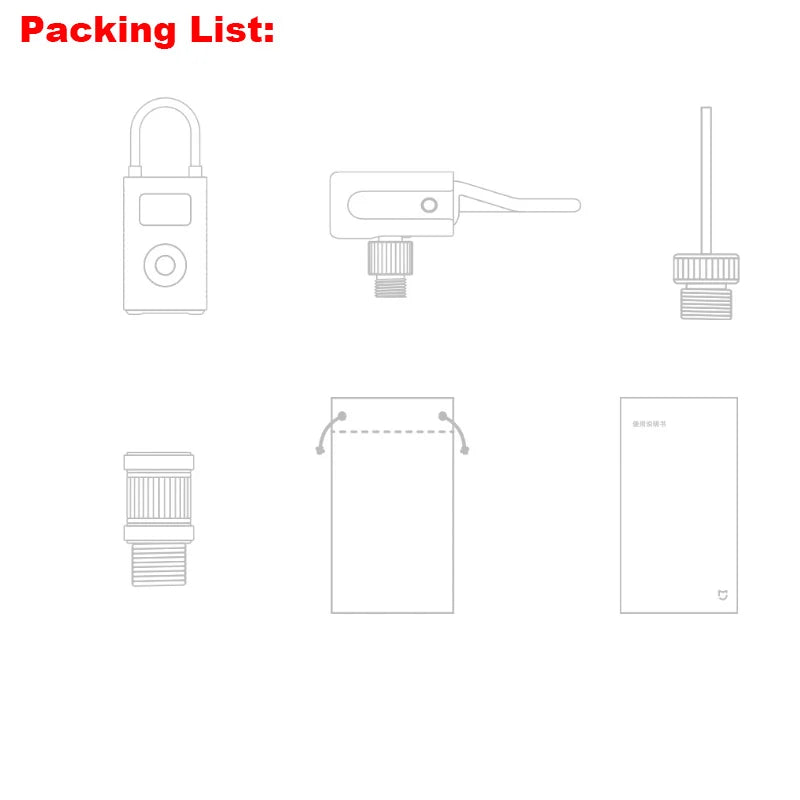 Xiaomi Mijia Portable Electric Air Compressor 2 Mini Air Pump 150 PSI Type-C LED, 1pc