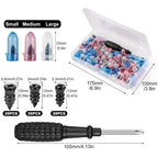 Puncture Repair Kit for Car Vacuum Tire Repair Screws Tire Rubber Screw Nails+ Tool Set W/Box Quick Repair  for Tire Plug