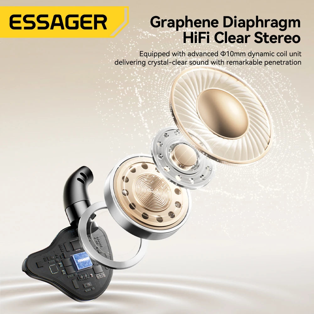 Essager USB Type C in-Ear Headset Wired Earphones For iPhone 16 Samsung Android HiFi Bass Stereo Games With Mic 3.5MM Headphones