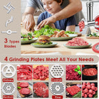 Metal Food Grinder Attachments for All KitchenAid Stand Mixers, Meat Grinder, Sausage Stuffer, (Kitchenaid Mixer Not included )