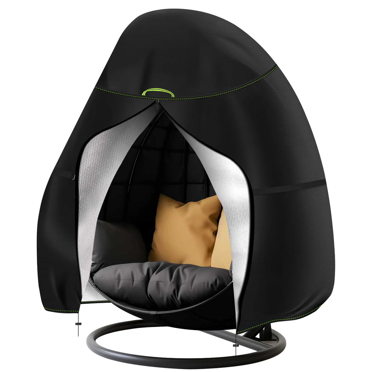 Waterproof Patio Hanging Egg Chair Cover Windproof Swing Egg Chair Cover Egg Chair Slipcover With Zipper and Adjustable Hem Cord