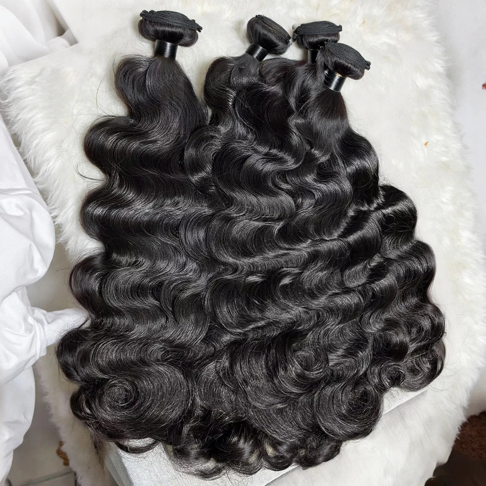 30 40Inch 3 4 Bundle Loose Body Wave Bundles 100% Unprocessed Human Hair 16A Raw Hair Bundles Extensions Brazilian Natural Black