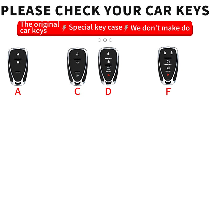 For Chevrolet Malibu Blazer Traverse Seeker Onix Equino Volt Bolt Trax Orlando Cruze Spark Sonic Camaro Car Key Case Cover