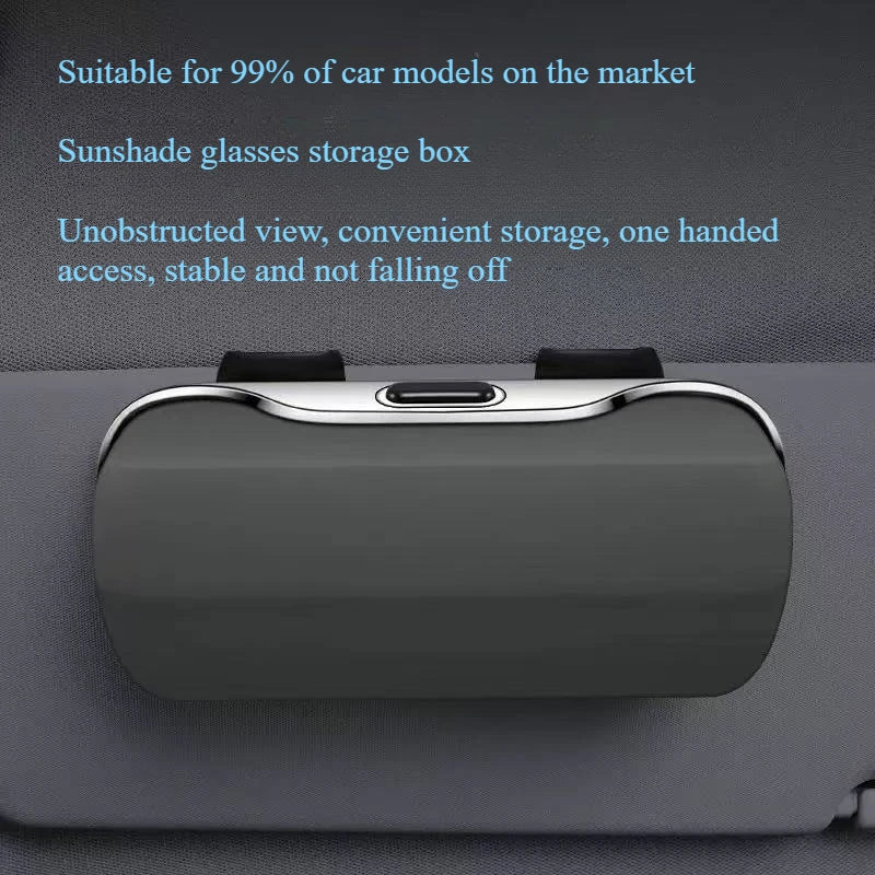 Lcars Car Sun Visor Glasses Case, Universal Glasses Holder Storage Box for Driver and Passenger in Car, Glasses Holder Sun Visor Accessory
