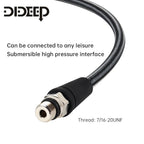 DIDEEP Diving Carbon Fiber Braided High Pressure Tube, Scuba Diving Residual Pressure Hose, Can Be Connected to Pressure Sensor