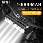 Fivemi 5Led MTB Bicycle Lights 10000MAH Rechargeable Bike Light Flashlight Outdoor Cycling Bike Accessories for Electric Scooter
