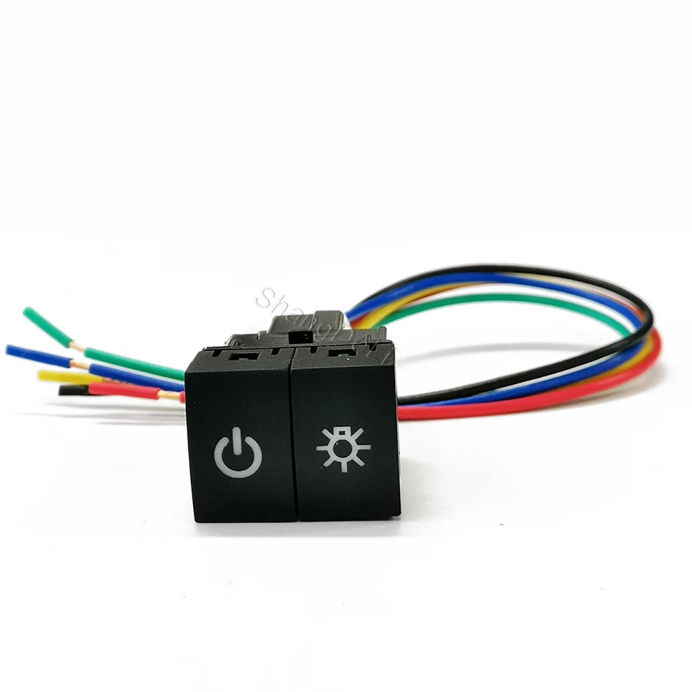 1 PC Green LED Car Dual Switch Fog Lights Radar Power Supply LED DRL Headlight On Off Switch Button Fit for Nissan X-TRAIL 2023