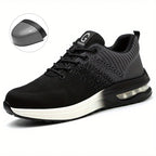 Steel Toe Work Shoes for Men Women  Anti-Smash Anti-Puncture Blue Safety Shoes Breathable Lightweight Air Cushion Work Shoes