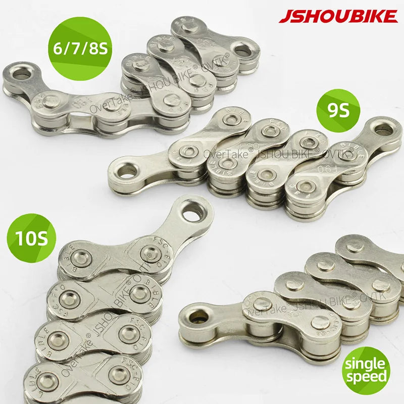 JSHOUIKE 1/6/7/8/9/10/11/12Speed  Chain Mountain Road Bike Electroplating rust prevention MTB Variable speed chain bicycle Parts