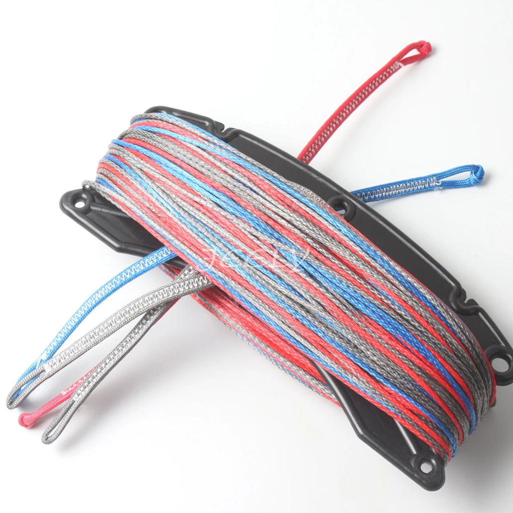 UHMWPE Fiber 4 line(1red in 400kg,1blue in 400kg,2grey in 400kg) x 25m kitesufing line set end looped