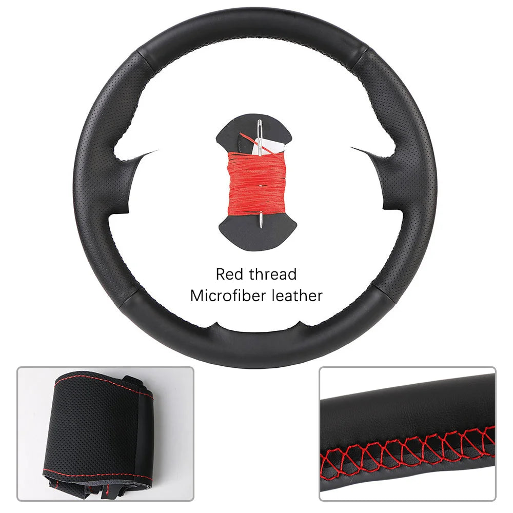 Custom For Mercedes Benz W176 W246 A-Class C-Class W204 C117 C218 X218 W212 C207 Car Steering Wheel Cover Microfiber Leather
