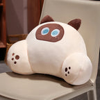 Thickened Cat Back Cushion Siamese Calico Cat Sofa Bed Chair Lumbar Support Cushion Comfortable Throw Pillow Home Decor Girl