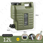3.2 Gallon/12L Camping Water Container Portable BPA Free Water Bucket Food-Grade PE for Outdoor Camping/Hiking Emergency Storage