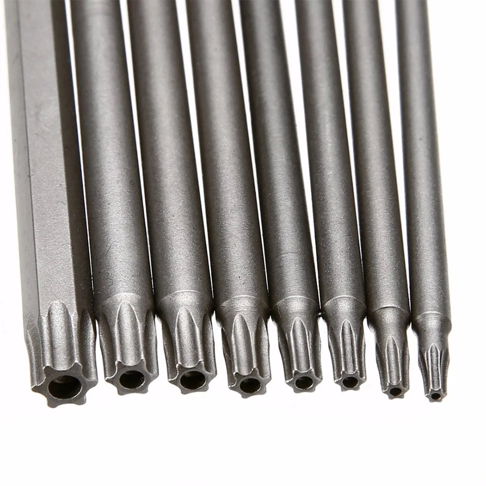 8PCS Torx Screwdriver Bit Set 1/4 Inch Hex Shank Magnetic Star Bits T8-T40 for Drill Wrench 150mm 200mm