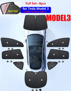 for Tesla Model 3 Y S X 2025-2020 26 Privacy Sunshade Side Window Sun Shades Front Rear Windshield Blind Shading Outdoor Camping