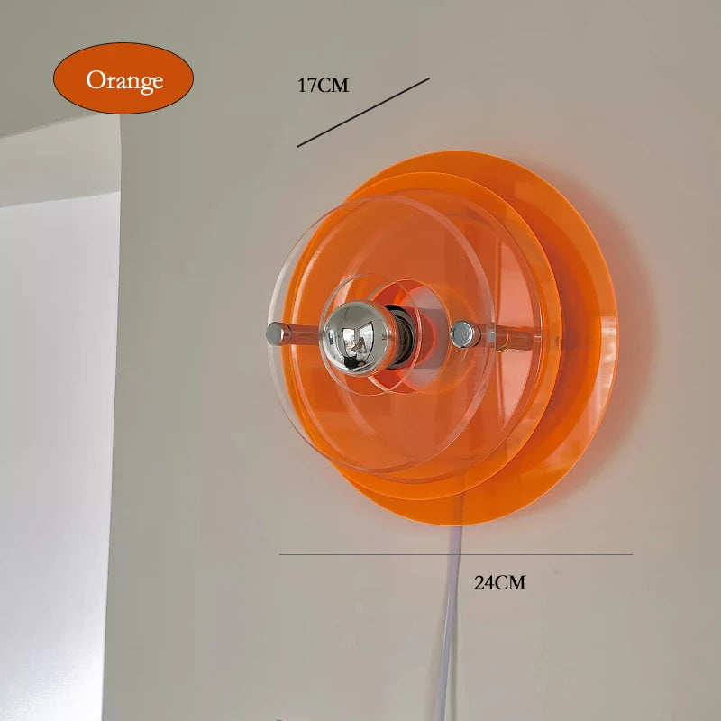 Italian Bauhaus LED Wall Lamps Living Room Bedroom Bedside Lamp Medieval Round Flying Saucer Wall Lights Bar Atmosphere Decor