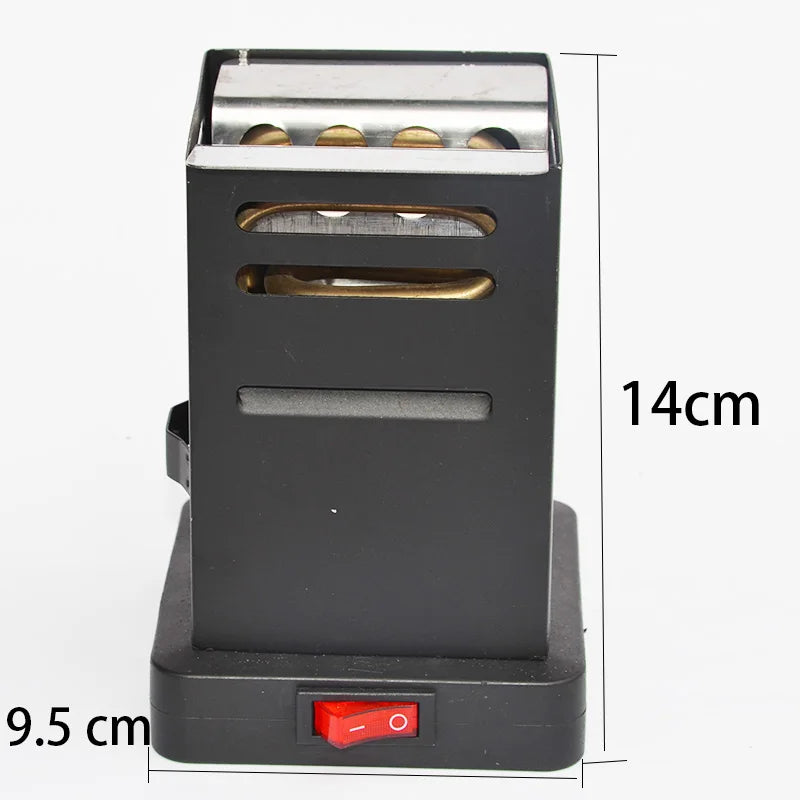 220V Hookah Charcoal Burner Stove 600W Electric Hot Plate, EU Plug, Black Metal