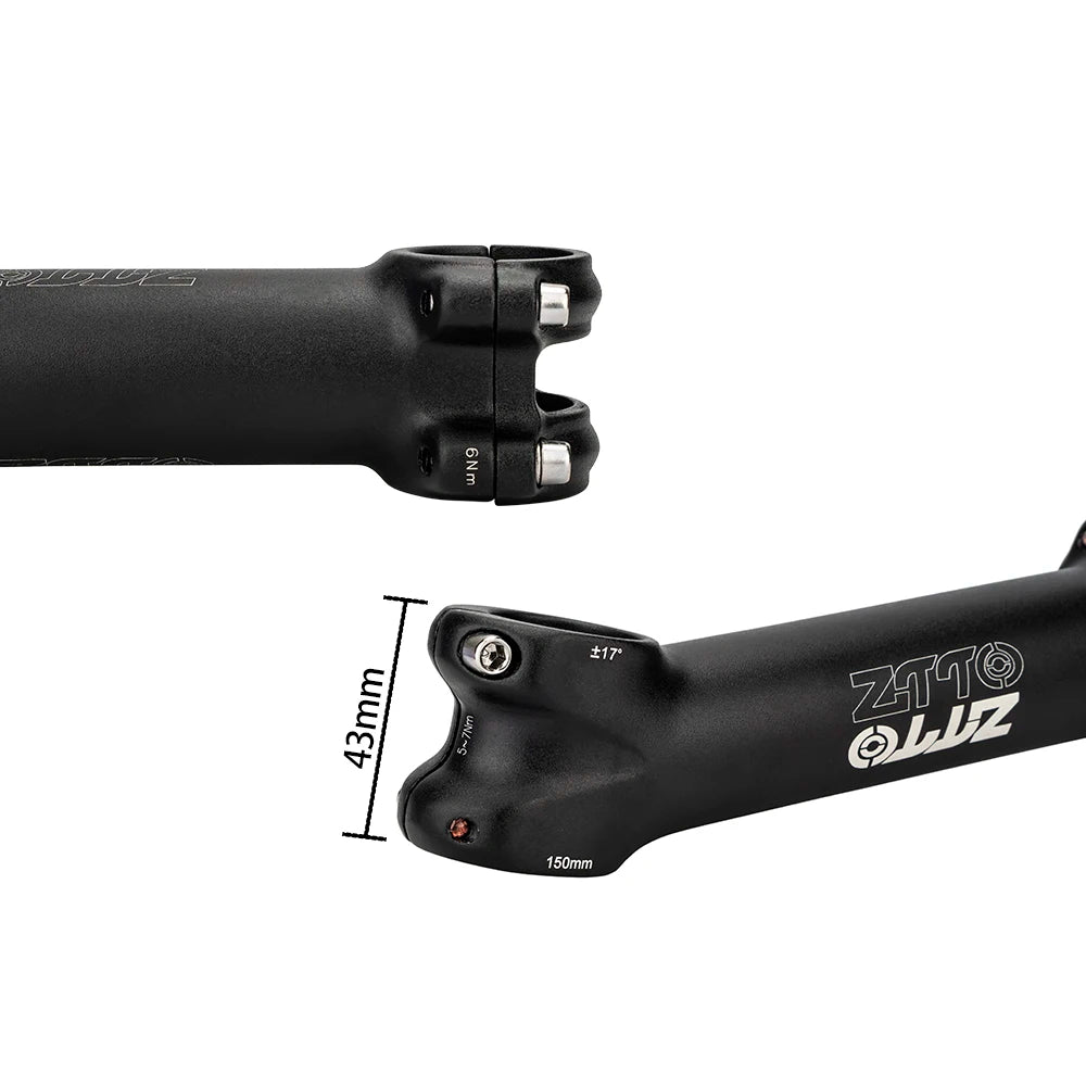 ZTTO Long Stem 7/17 Degree Bicycle Handlebar Stem Riser 31.8mm Bike Table 140/150mm Road MTB Power Steering Wheel Extension Part