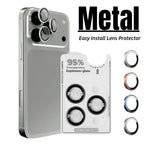 1-3Pcs Removeable AR+AF Camera Lens Ring Glass For IPhone 17 16 Pro Max 17air Metal Lens Protector For 17pro Lens Cover Cap