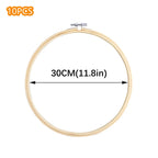 10pcs/Set 10-40cm Wooden Embroidery Hoops Frame Set Bamboo Embroidery Hoop Rings For DIY Cross Stitch Needle Craft Tool