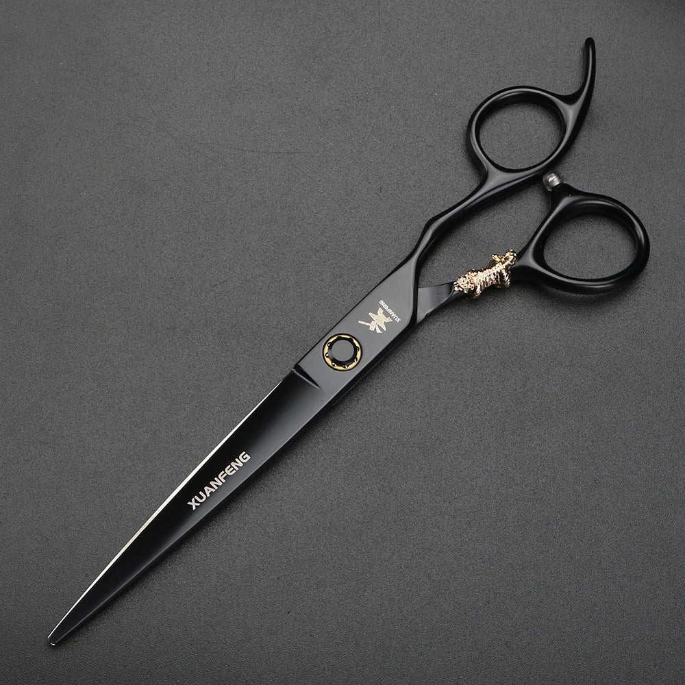 XUANTENG 7-inch black hair cutting scissors with bearing design, barber scissors