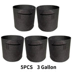 5 Pack Grow Bags, Garden Planting Nonwoven Fabric Pots with Reinforced Handle(3 Gallon，4 Gallon, 5 Gallon, 7 Gallon, 30 Gallon)