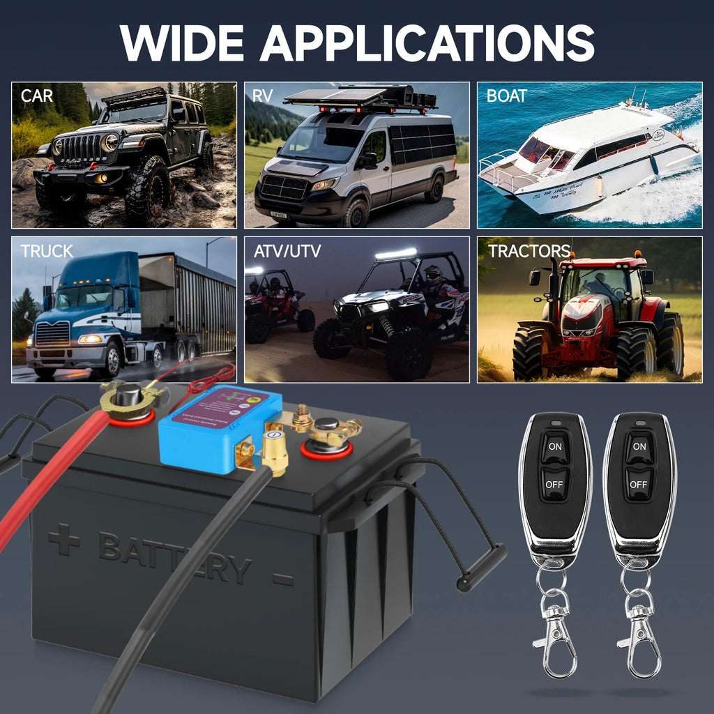 Remote Battery Disconnect Switch 12v 240A Upgrade Smart Voltage Prevent Battery Drain Kill Switch Anti-Theft for CarTruck RV