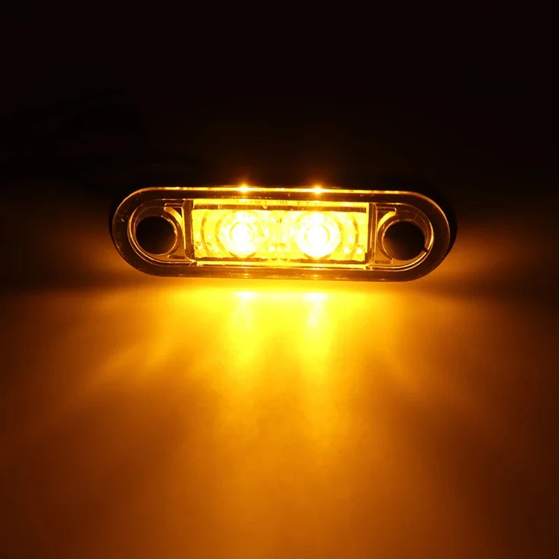 10pcs 12/24V Waterproof LED Side Marker Lights Clearance Rear Tail Brake Indicator Turn Signal Lamps Truck Trailer Tractor Van