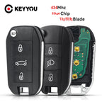 KEYYOU 434MHz FSK ID46-pcf7941 Car Remote Key for Peugeot 208 2008 301 308 5008 508 VA2 Blade HU83 Blade