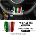 Real Dry Hard Carbon Fiber Sticker For Fiat 500 500C Abarth 595 595C 695 695C 2016-2020 2021 2022 2023 2024 Car Steering Wheel