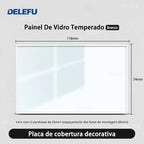 DELEFU 4*2 White Tempered Glass Brazil Standard Outlet with Double USB Type C Wall Power Socket Smart Switch Tuya Wifi 10A 20A
