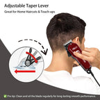 WALUX 10W Professional AC Powerful Hair Clipper EU Plug Or US Plug Hair Trimmer with 8 Guide Combs 2M Cord Home Barber Shaver