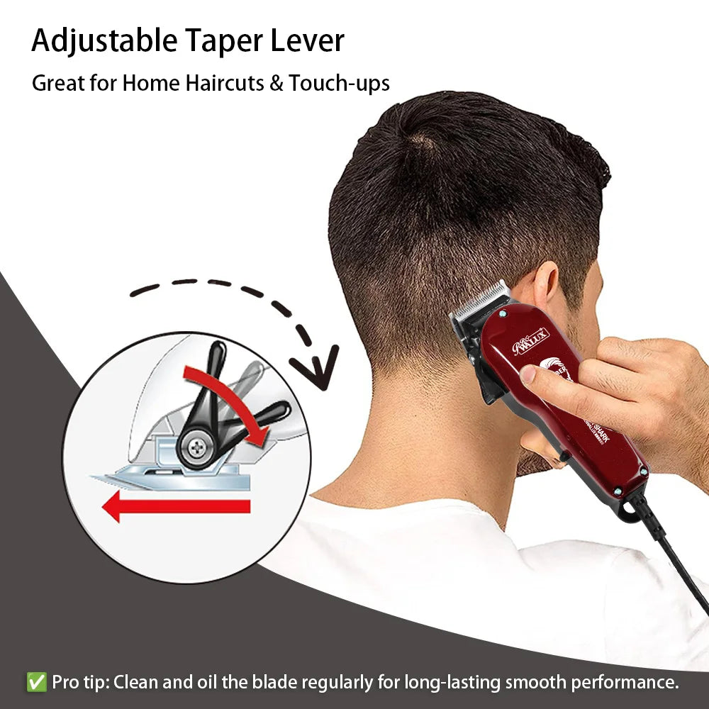 WALUX 10W Professional AC Powerful Hair Clipper EU Plug Or US Plug Hair Trimmer with 8 Guide Combs 2M Cord Home Barber Shaver