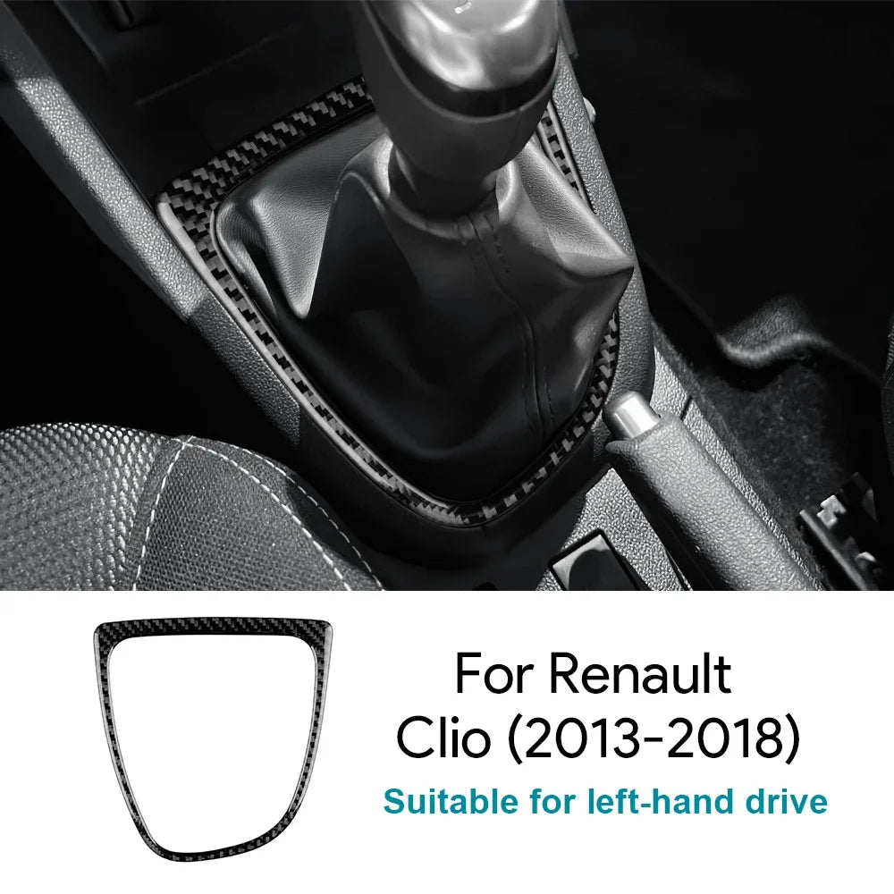Carbon Fiber Gear Shift Frame Trim Sticker for Renault Clio 4 2013-2018 LHD/RHD