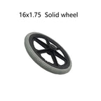 16x1.75 Solid Wheelchair Rear Tire with Hub for 16 Inch Wheel, 1pc