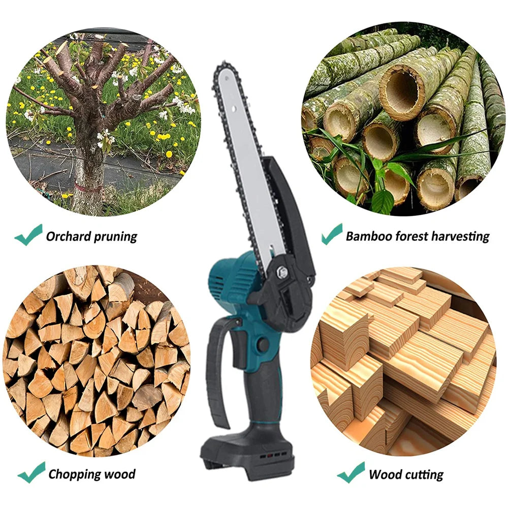 8 Inch Chainsaw Guide Bar And Saw Chain Set 45 Drive Link Electric Saw 1/4''P for Brushless Electric Saw Wood Cutter Spare Chain