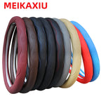 PU fiber leather embossed car has an inner ring steering wheel cover suitable for 14.5 - 15 inch round car decorations.