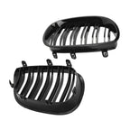 Front Kidney Grille Double Slats Glossy Black For BMW 5 series E60 520i 523i 525i 528i 530i 535i 550i 2003 2004 2005 2006-2009
