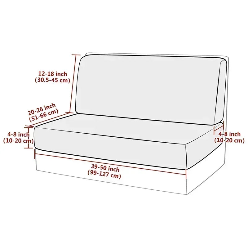 2 Pcs/set Jacquard RV Dinette Sofa Seat Cushion Covers Elastic Armless Couch Slipcovers Booth RV Camper Car Bench Backrest Cover