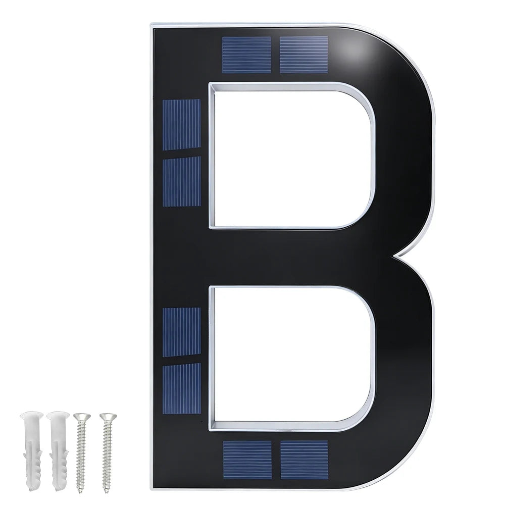 12CM Solar Lighted House Number Outside Light-up LED Address Number Waterproof House Number Light Address Sign Home Decor