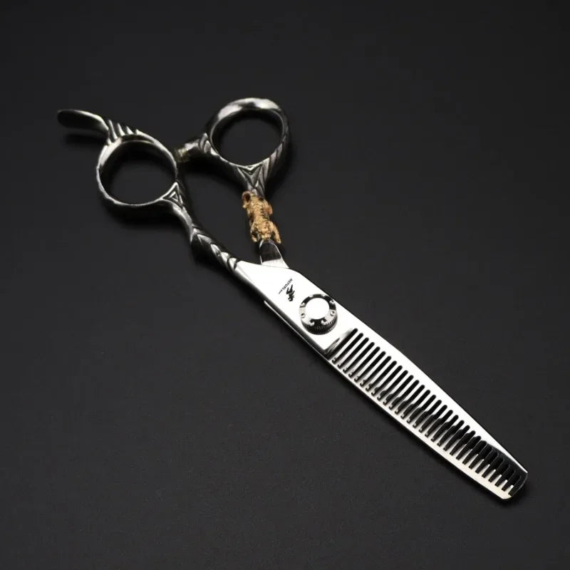 Nepurlson 6 Inch 440C Stainless Steel Professional Hair Scissors Barber Cutting Scissor Hairdressing Set