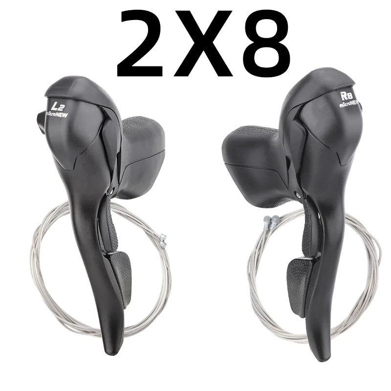 MicroNEW Road Bike Shifter 3x7 3x8 3x9 3x10 Speed Brake Levers Bicycle 2x7 2x8 2x9 2x10 Speed Front Derailleur For Shimano