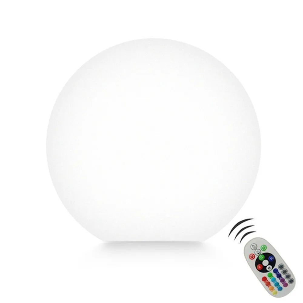 Waterproof LED Garden Ball Light RGBW Rechargeable with Remote, 10-25cm Outdoor Lawn Lamp