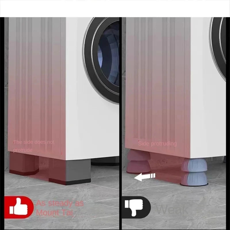 4pcs Washing Machine Anti Vibration Pads Adjustable Feet, Gray ABS+Rubber